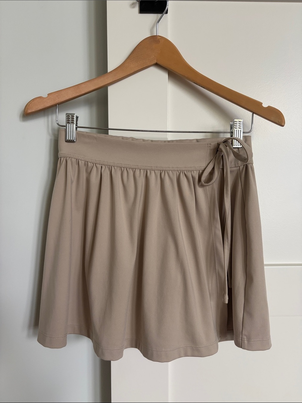 Madewell Beige Tie-Waist A-Line Skirt